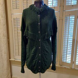 Peruvian Connection Unique Vintage Handmade Alpaca Sweater Jacket Size M